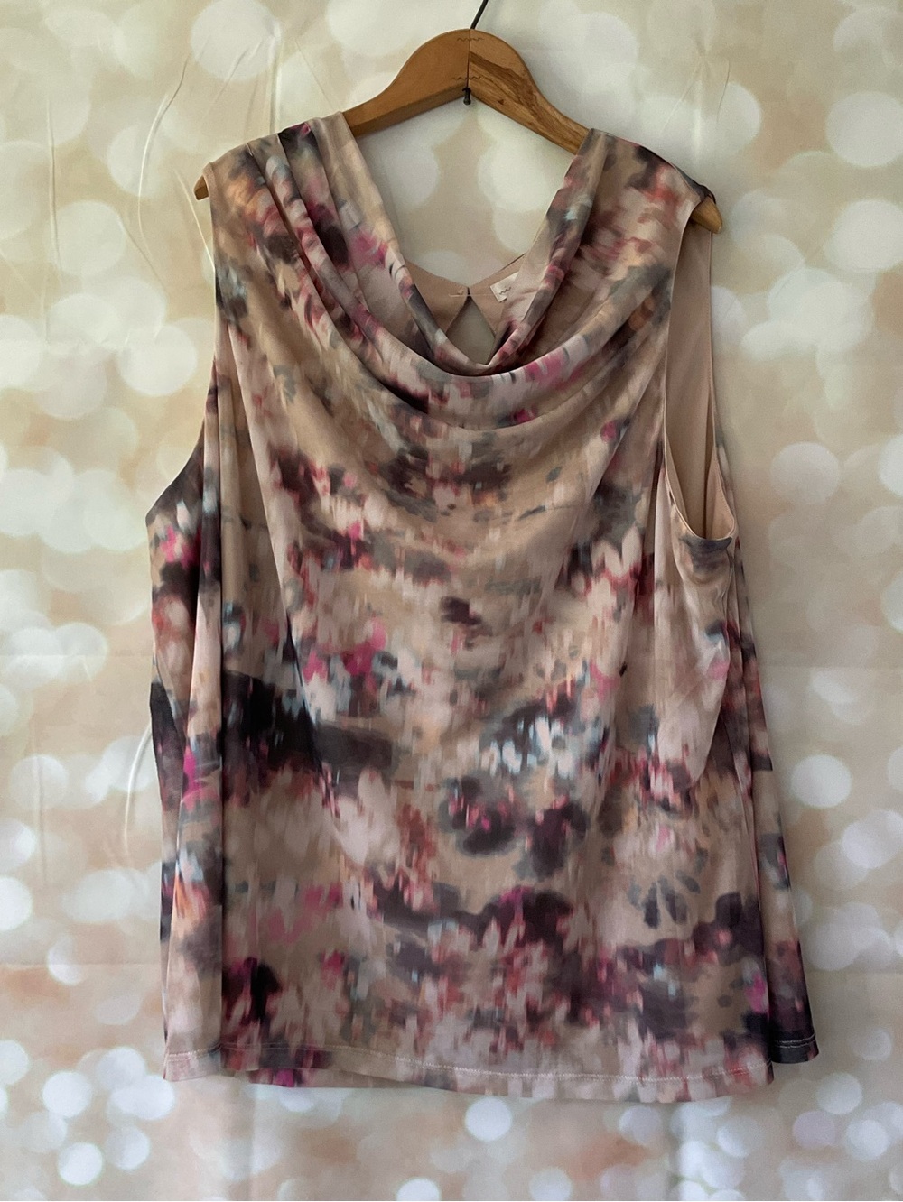 Nine Britton Mesh Drape Neck Blouse